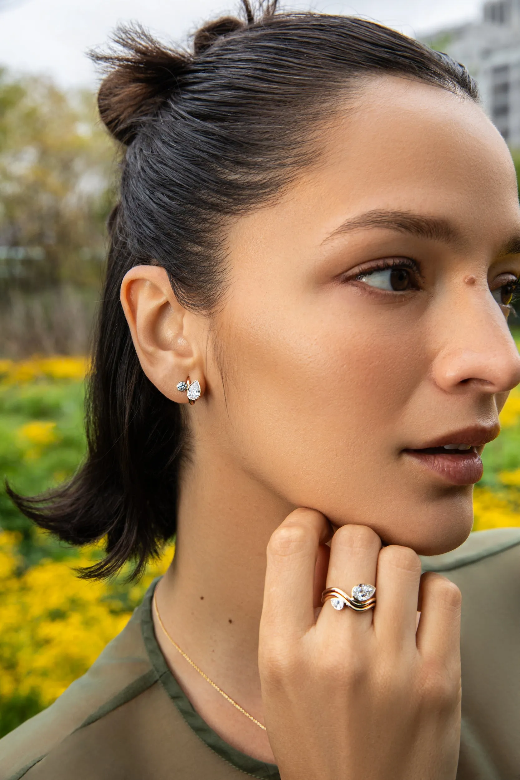 Small Pear Trace Ring sold by Sophie Ratner product image thumbnail 3