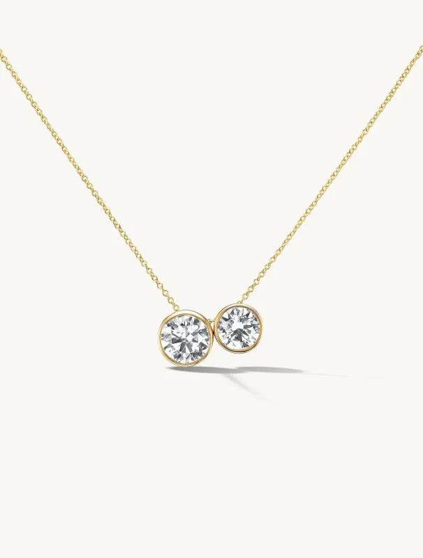 Duo Round Bezel Necklace made by Sophie Ratner
