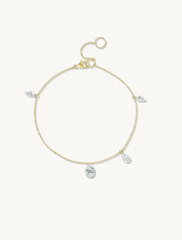 Pierced Pear Diamond Bracelet - In Stock made by Sophie Ratner
