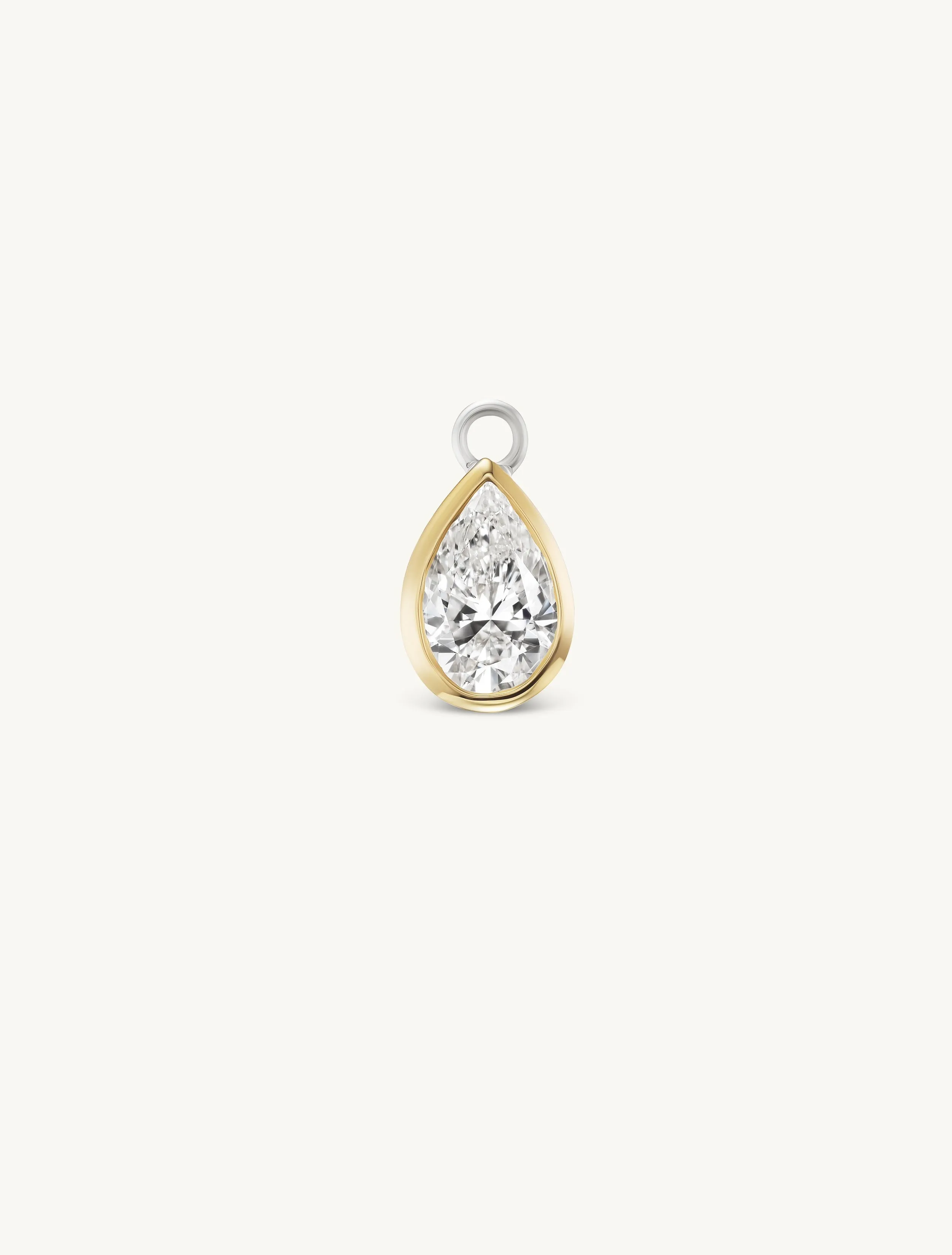 1.5 Carat Pear Bezel Charm + Free 8mm Gold Huggies sold by Sophie Ratner