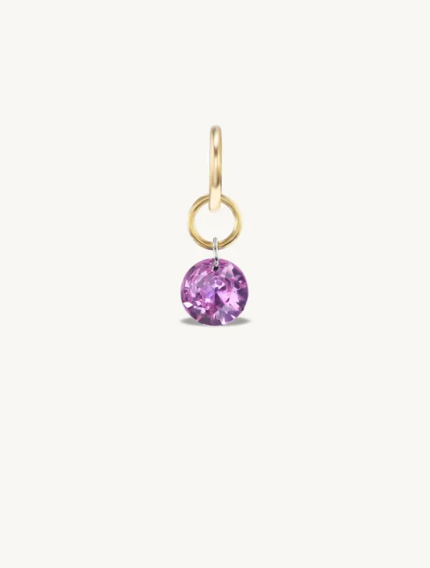 Small Round Pierced Pink Sapphire Charm for Chains sold by Sophie Ratner