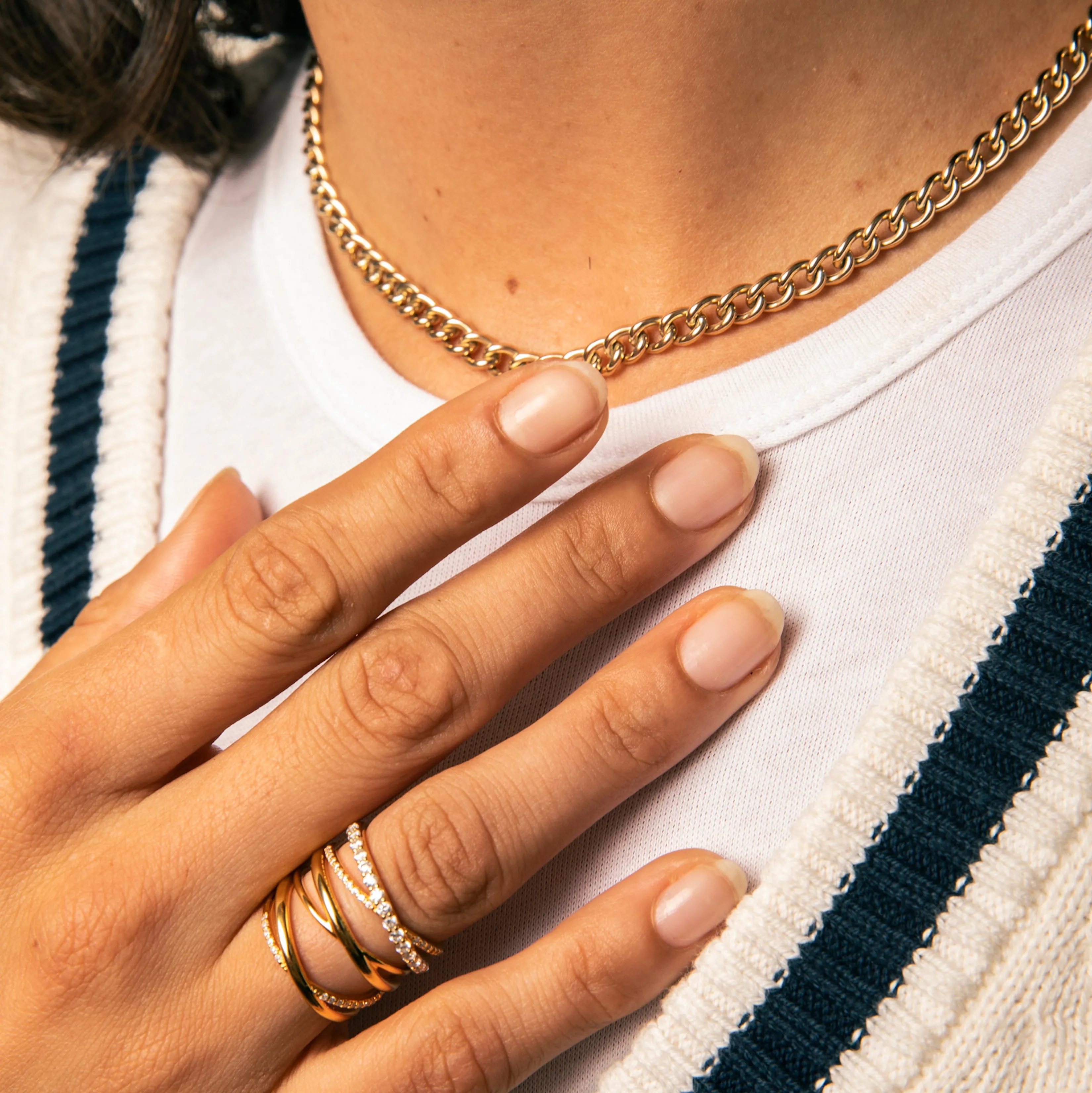 Elongated Cuban Chain Necklace sold by Sophie Ratner product image thumbnail 4