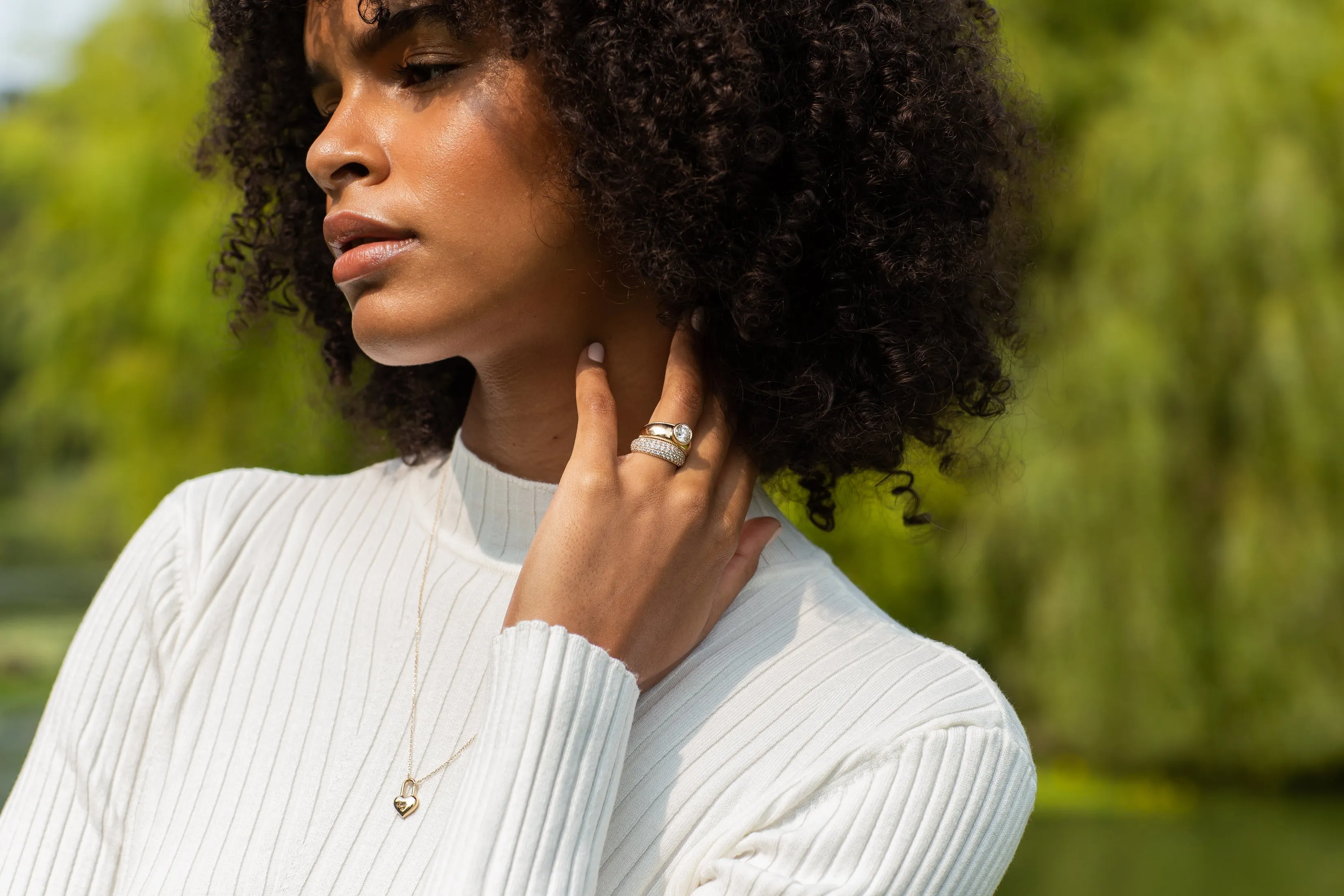 Wide Engagement Try-On Ring with Milgrain sold by Sophie Ratner product image thumbnail 5