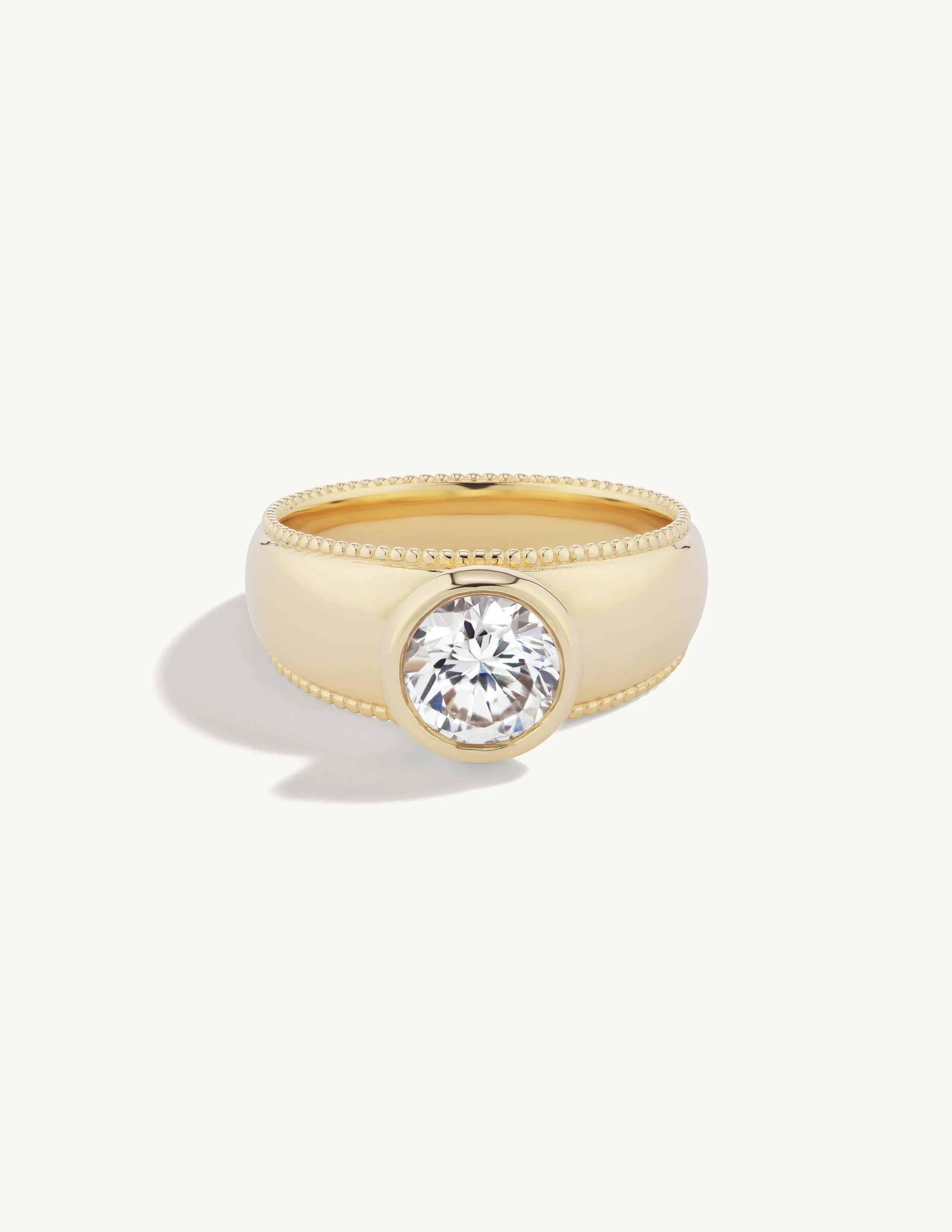 Wide Engagement Try-On Ring with Milgrain sold by Sophie Ratner product image thumbnail 3