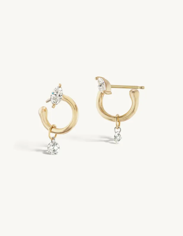Helical Hoop with Pierced Diamond sold by Sophie Ratner