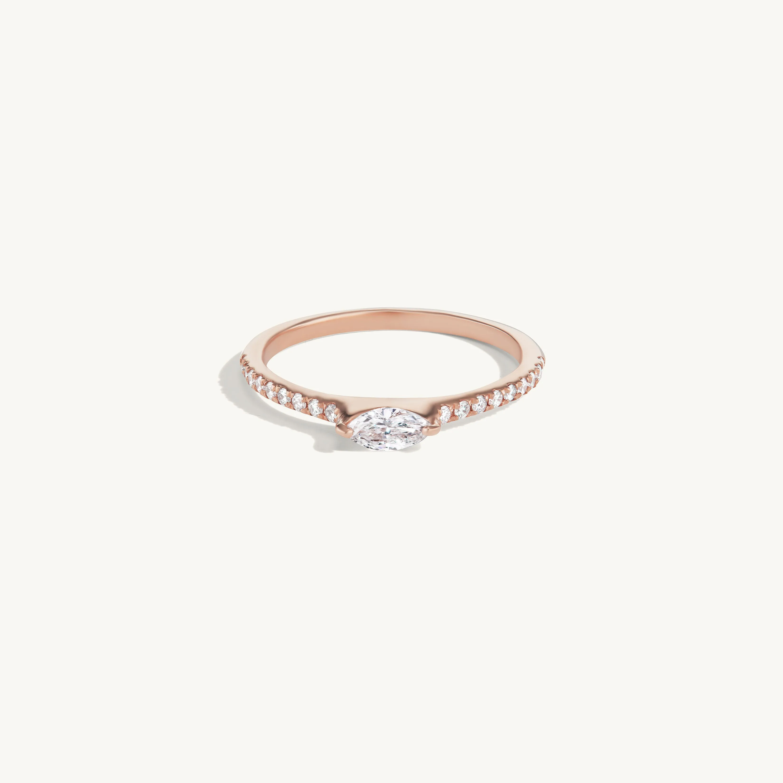 Marquise Ring with Pave Band sold by Sophie Ratner product image thumbnail 5