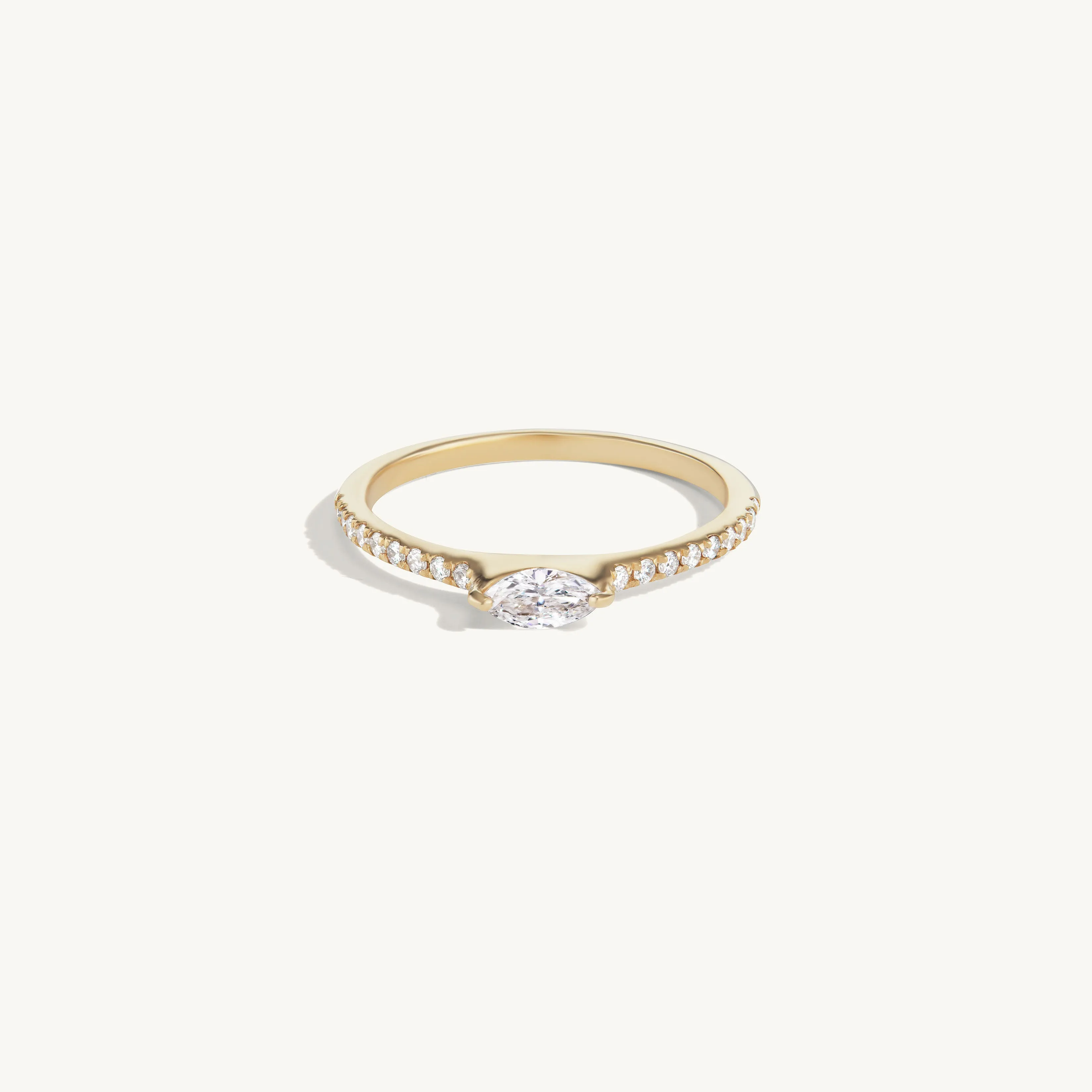 Marquise Ring with Pave Band sold by Sophie Ratner product image thumbnail 3