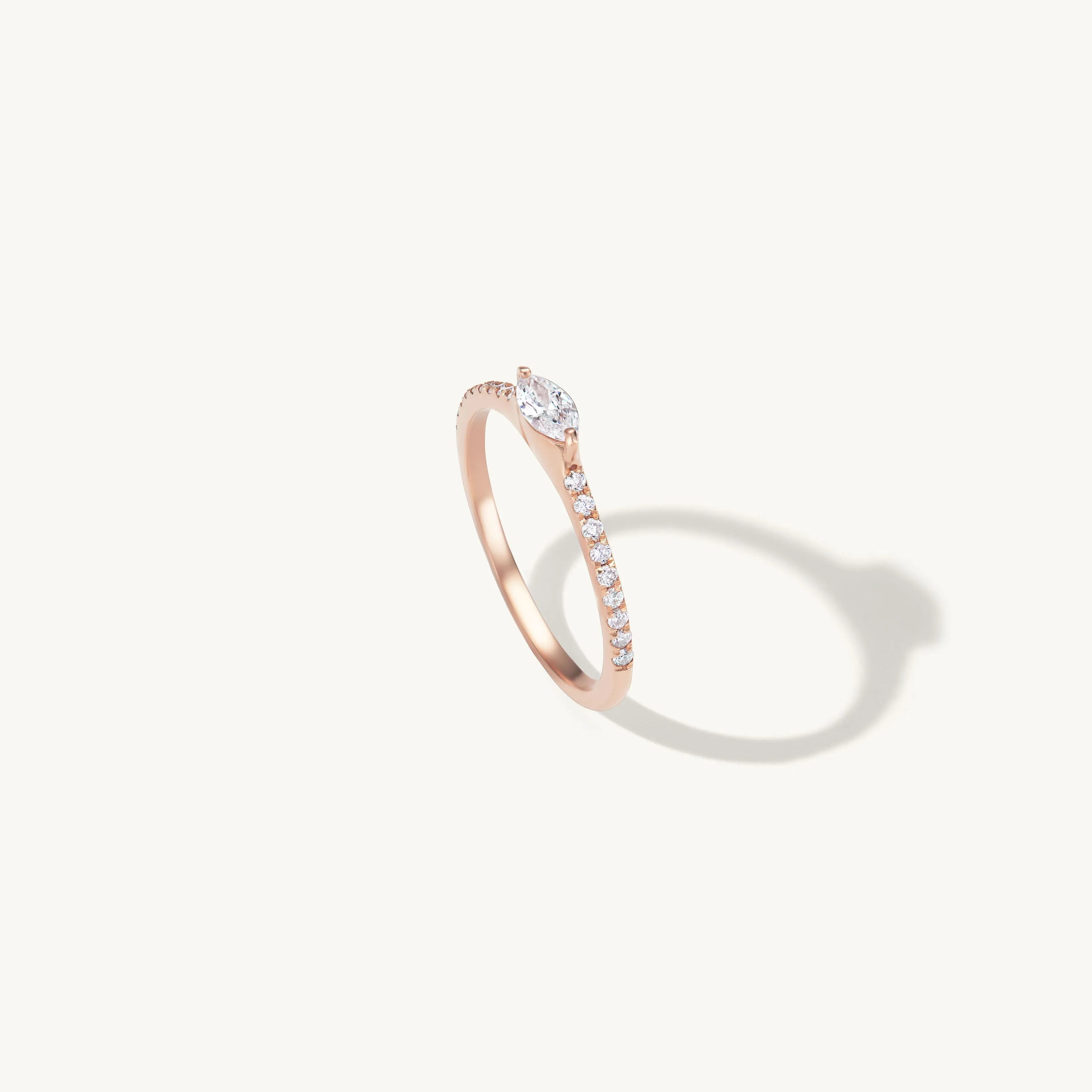 Marquise Ring with Pave Band sold by Sophie Ratner product image thumbnail 4