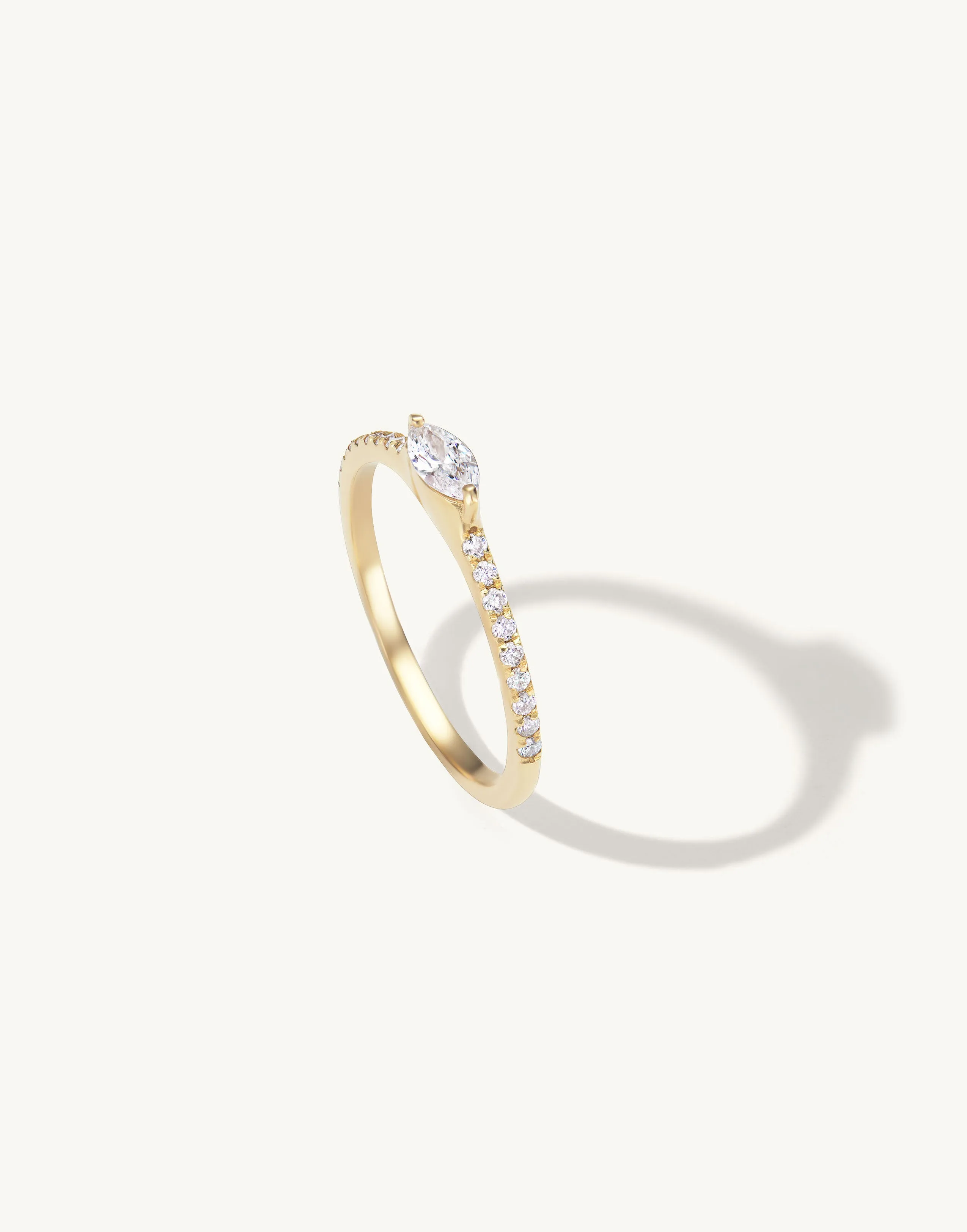 Marquise Ring with Pave Band sold by Sophie Ratner