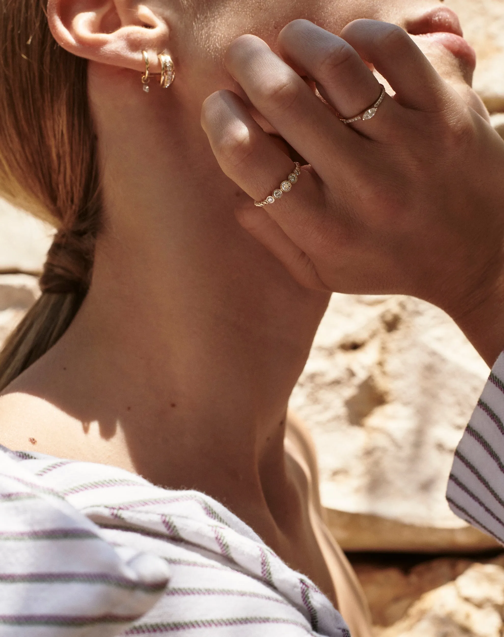 Marquise Ring with Pave Band sold by Sophie Ratner product image thumbnail 2
