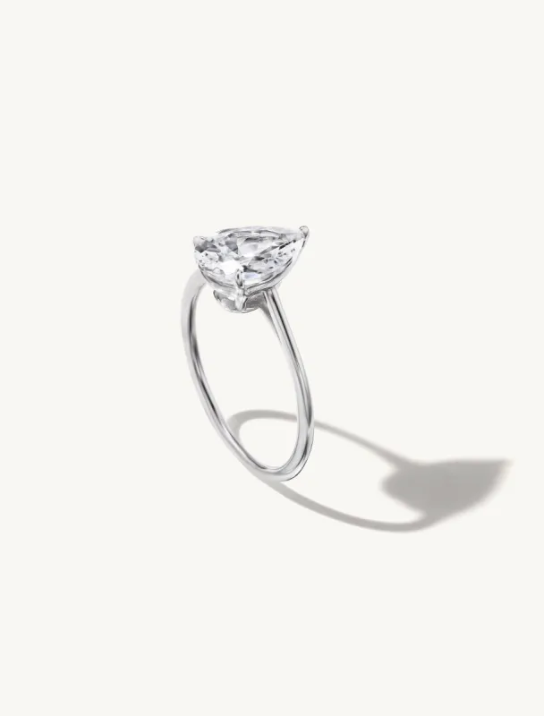Floating Pear Engagement Try-On Ring sold by Sophie Ratner