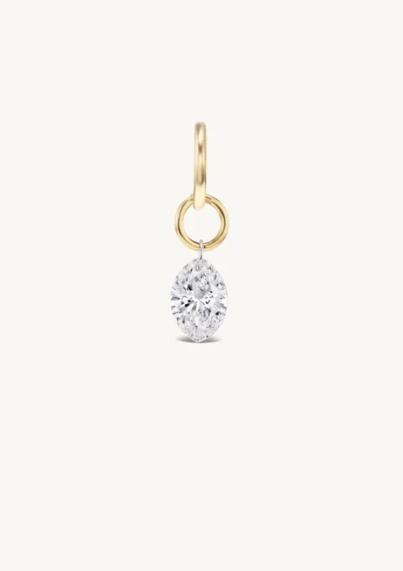 Large Marquise Pierced Diamond Charm for Chains sold by Sophie Ratner