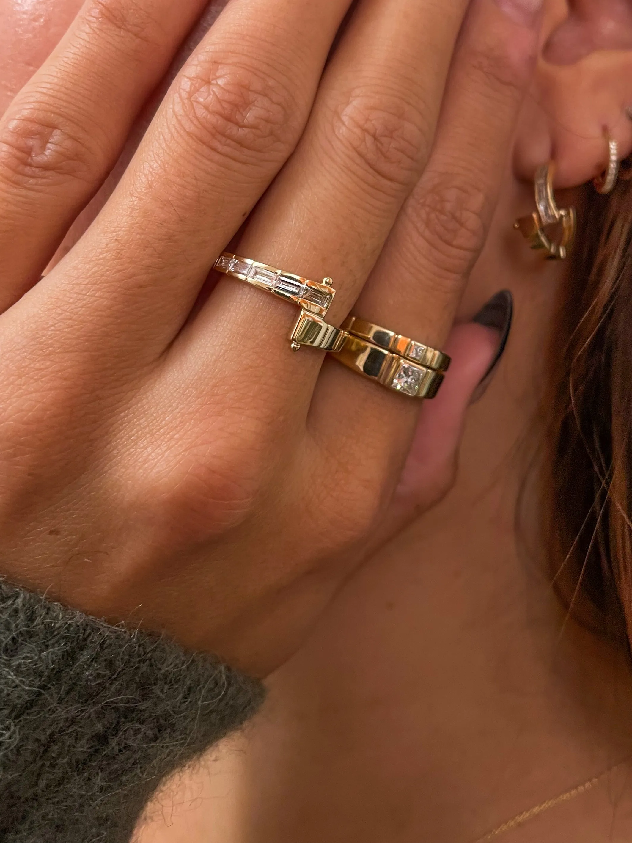 Stacked Wrapping Diamond Ring sold by Sophie Ratner product image thumbnail 2