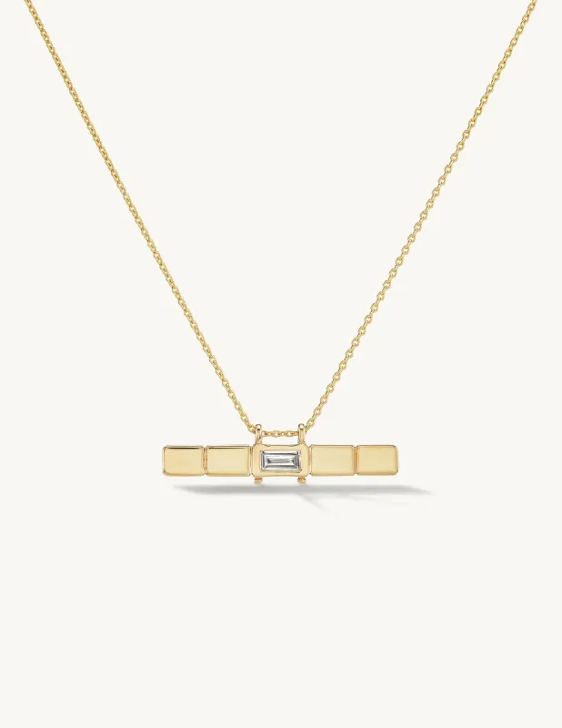 Ridged Diamond Bar Necklace sold by Sophie Ratner