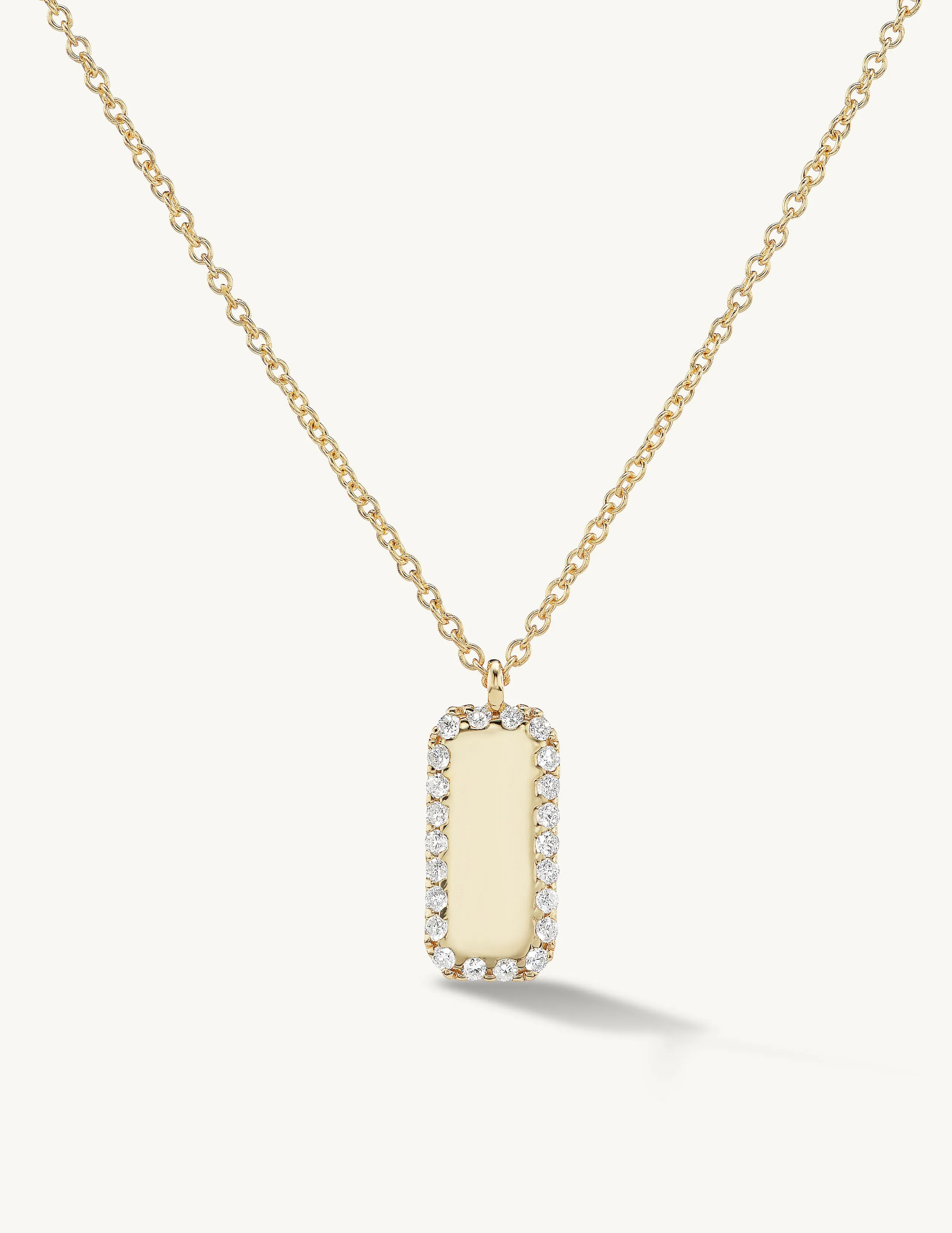Vertical Diamond Edge Tag Necklace sold by Sophie Ratner