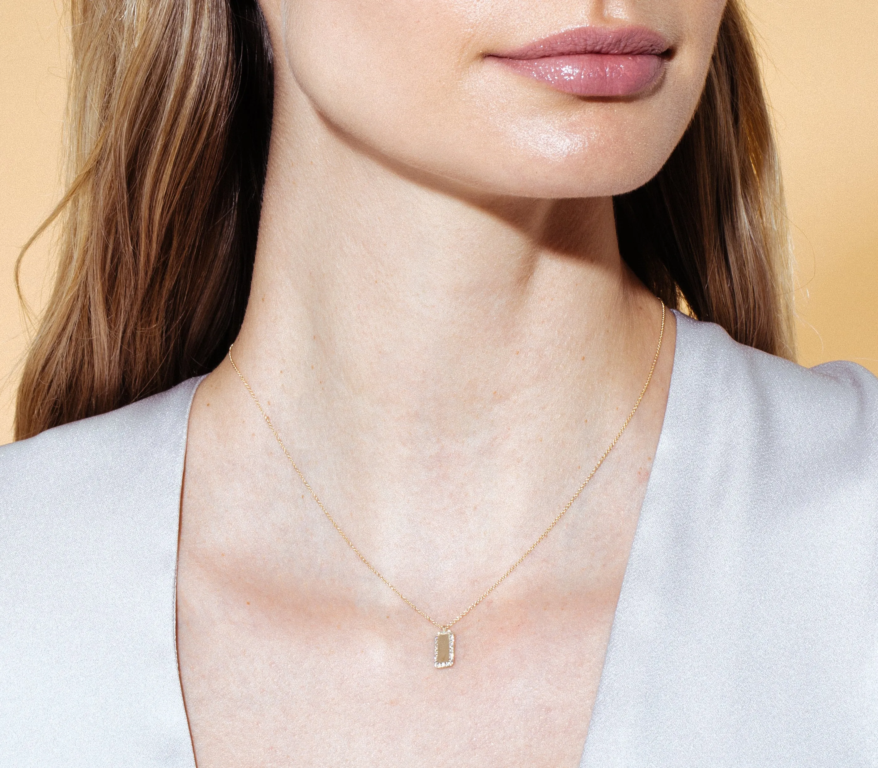 Vertical Diamond Edge Tag Necklace sold by Sophie Ratner product image thumbnail 2