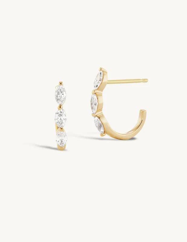 Triple Marquise Huggies sold by Sophie Ratner