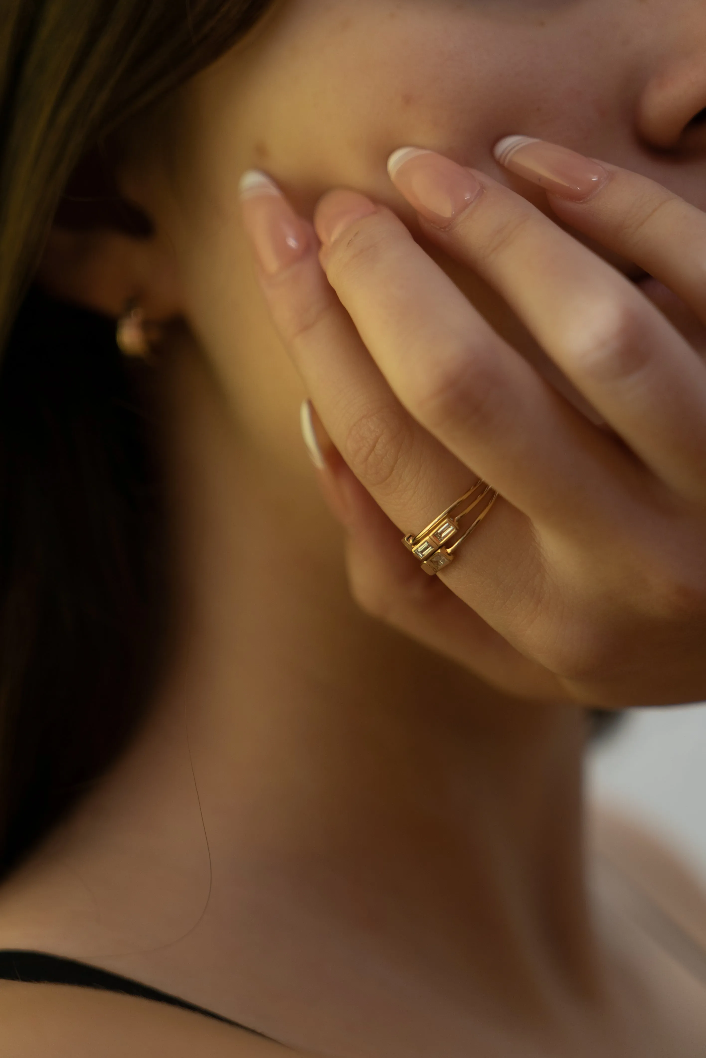 Stacked Single Diamond Ring sold by Sophie Ratner product image thumbnail 4