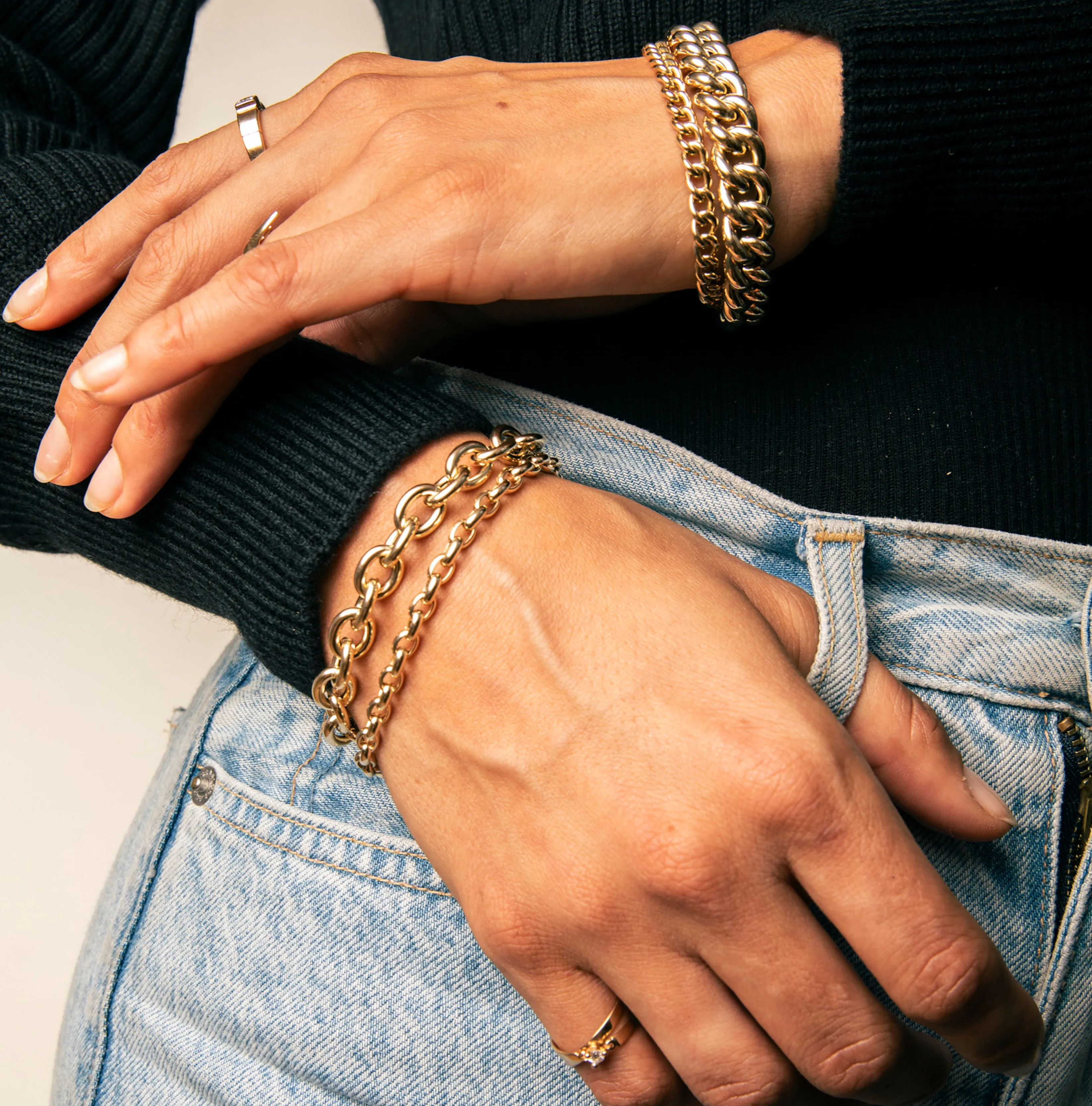 Elongated Cuban Chain Bracelet sold by Sophie Ratner product image thumbnail 5