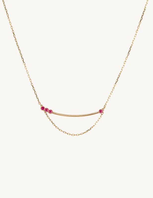 Asymmetrical Ruby Bar Necklace sold by Sophie Ratner