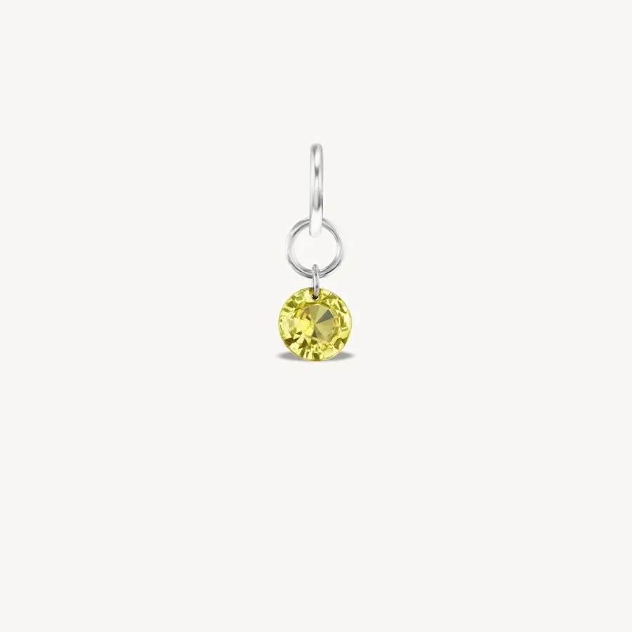 Small Round Pierced Light Yellow Sapphire Charm for Chains sold by Sophie Ratner product image thumbnail 4