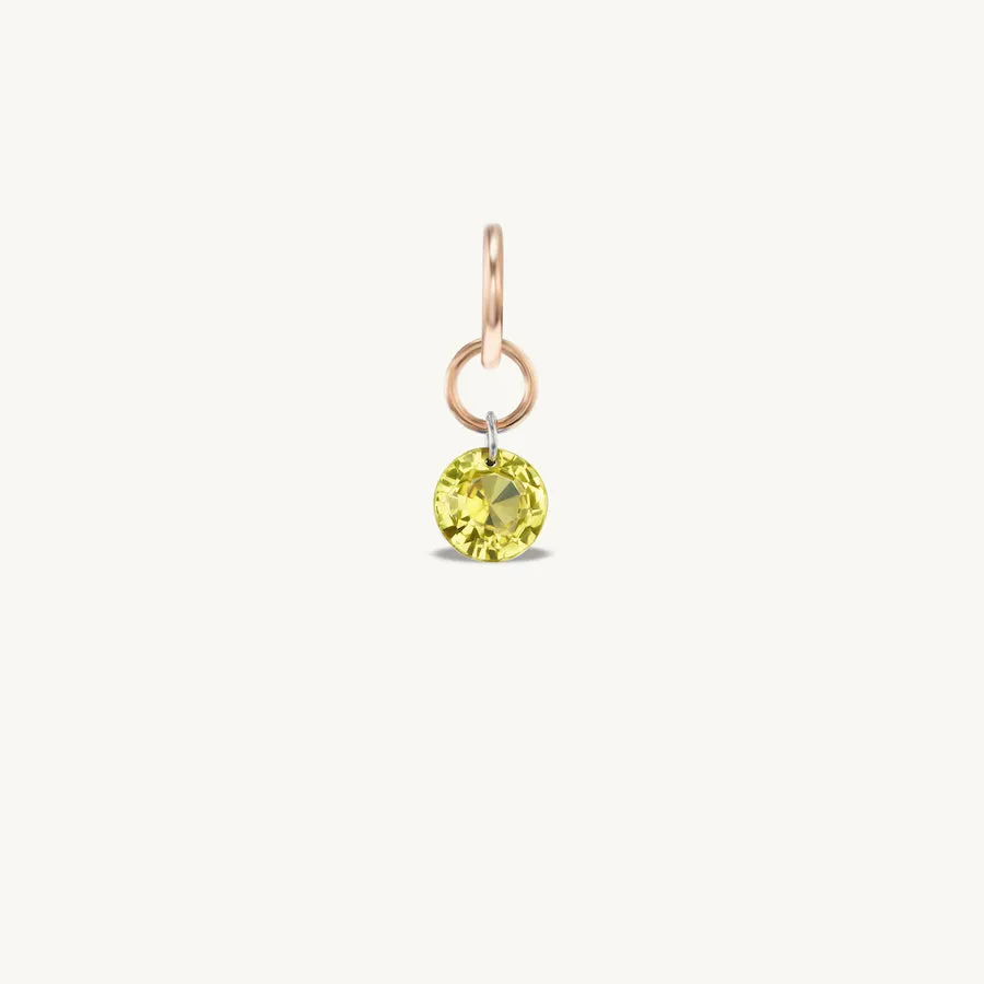 Small Round Pierced Light Yellow Sapphire Charm for Chains sold by Sophie Ratner product image thumbnail 3