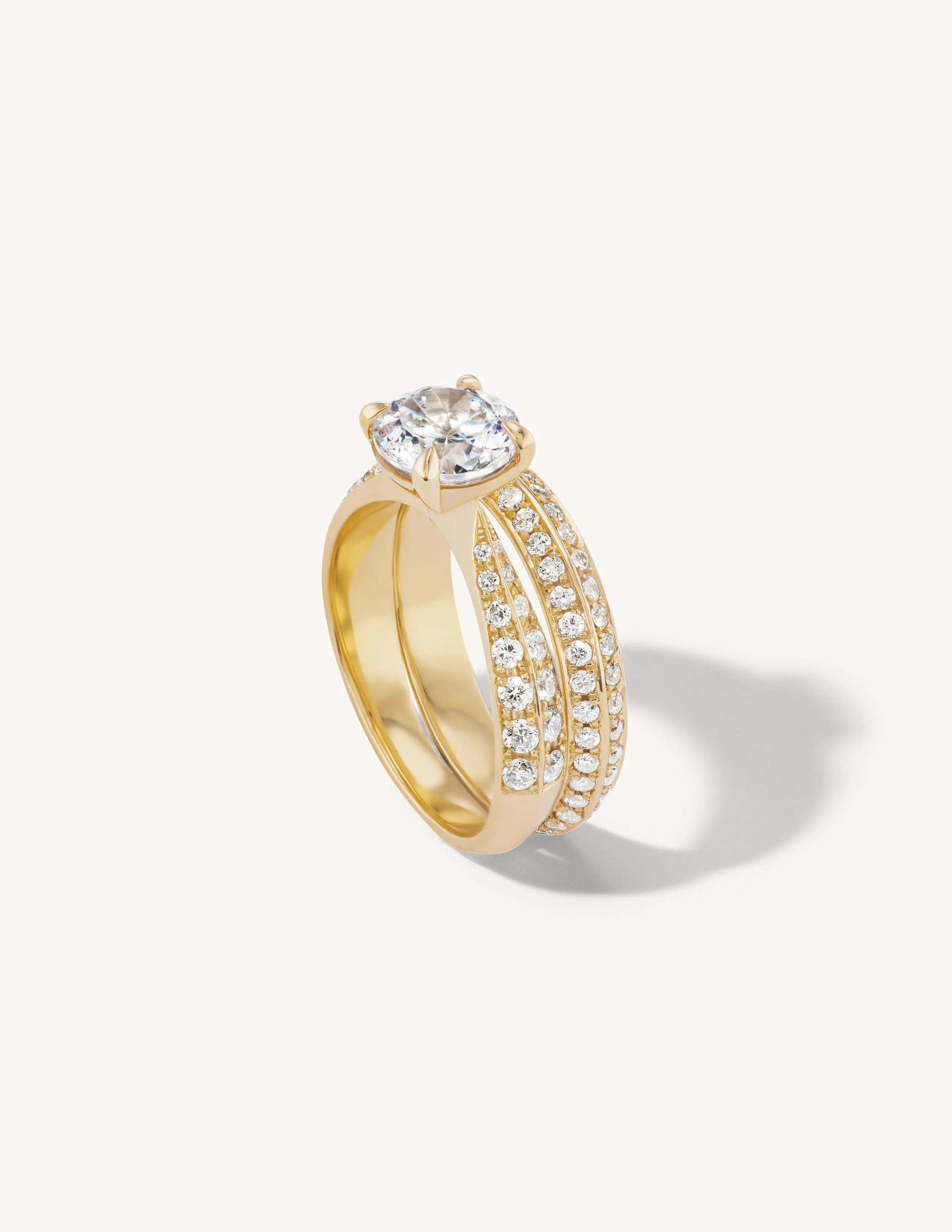 Tapered Pave Engagement Try-on Ring sold by Sophie Ratner product image thumbnail 4