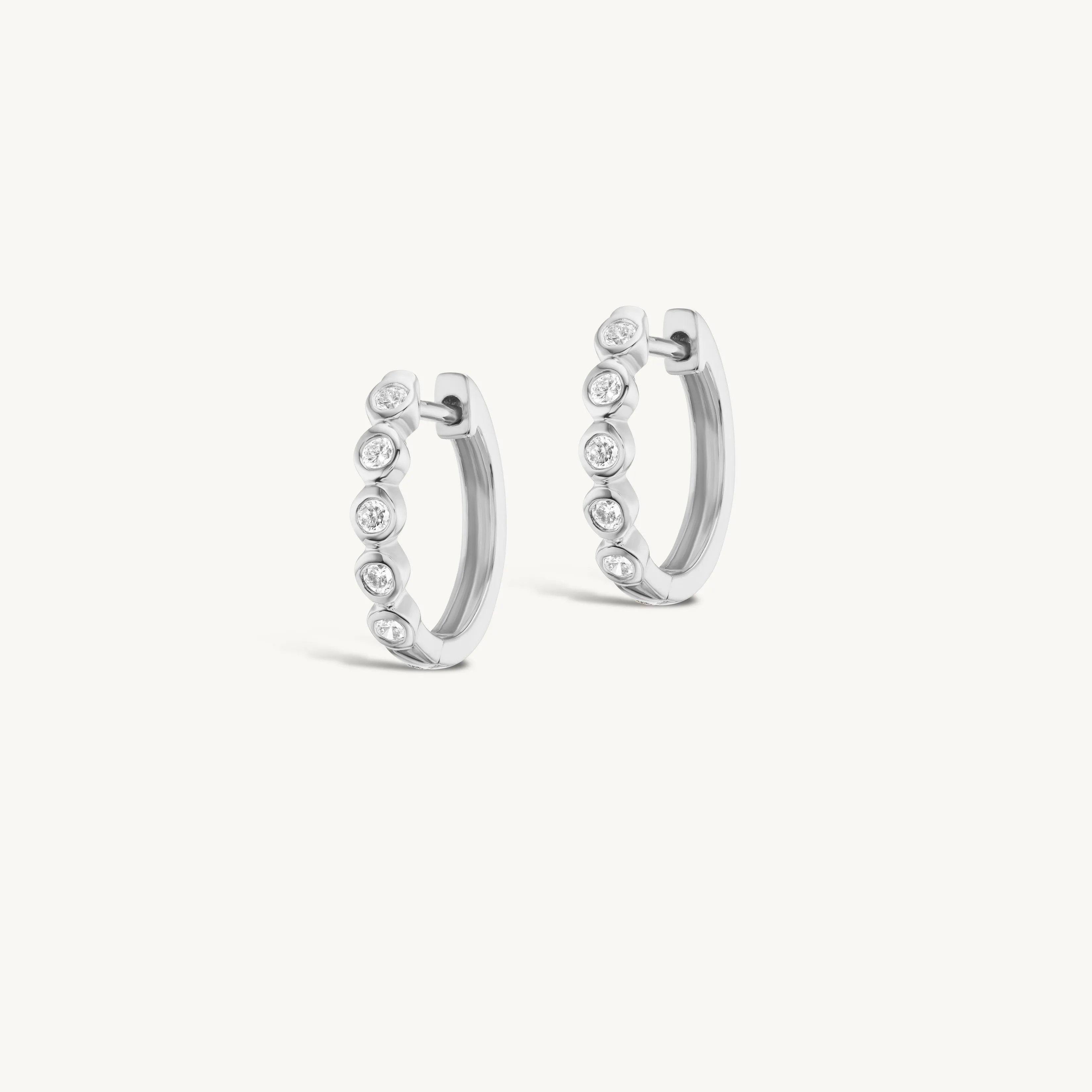 12mm Diamond Bezel Hoops sold by Sophie Ratner product image thumbnail 4