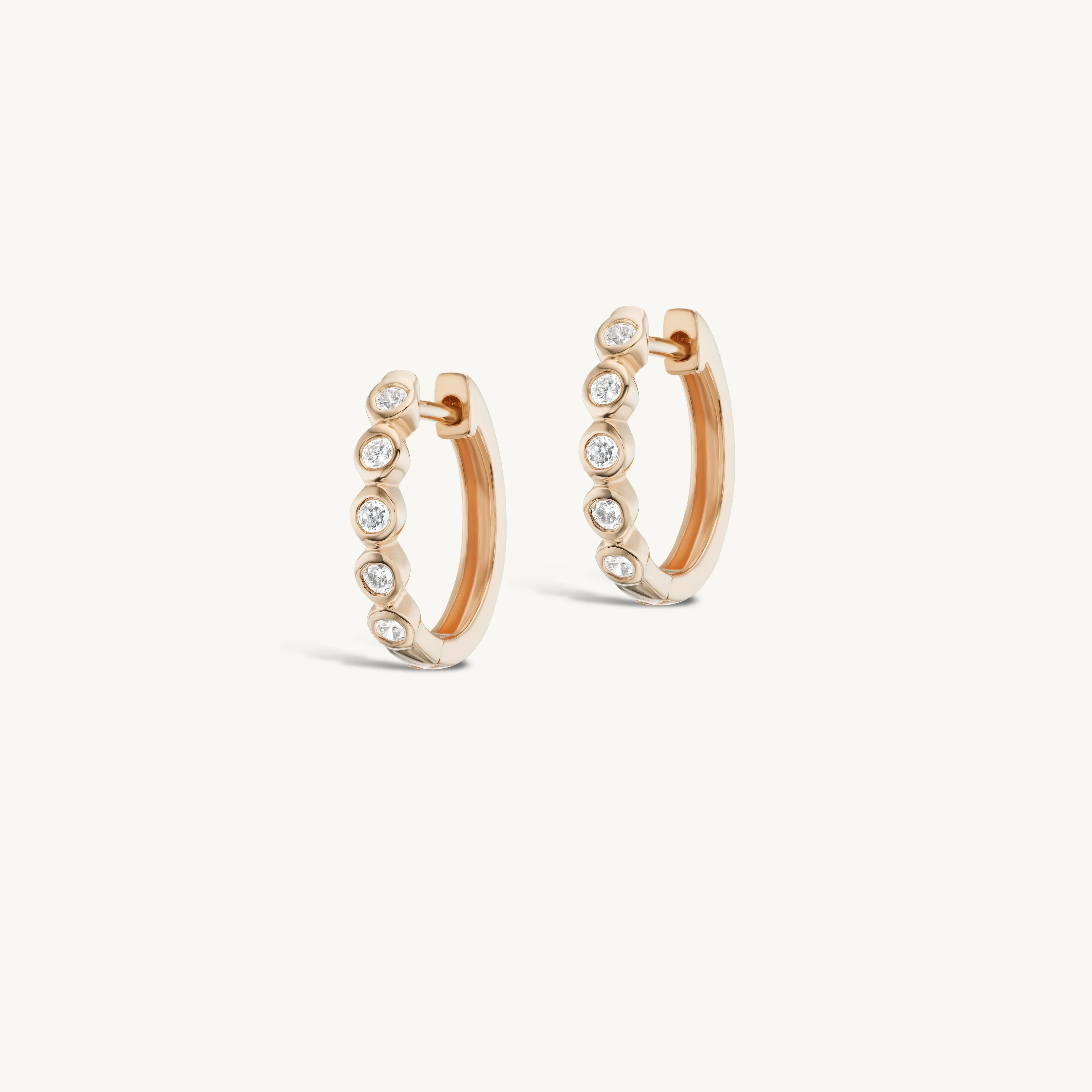 12mm Diamond Bezel Hoops sold by Sophie Ratner product image thumbnail 3