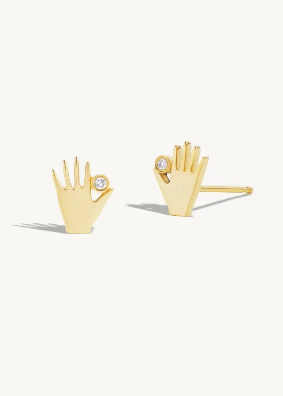 Diamond in Hand Stud sold by Sophie Ratner