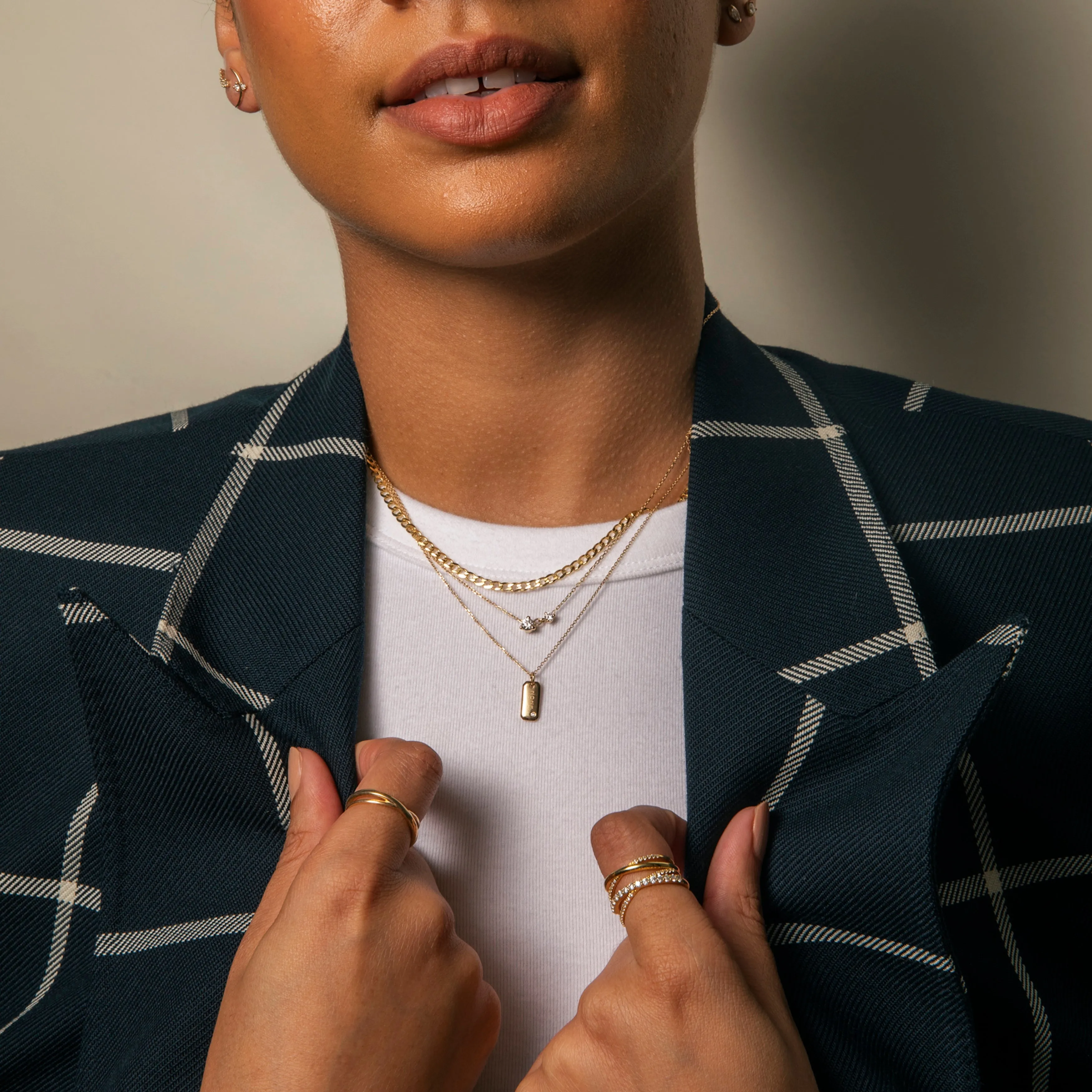 Delicate Curb Chain Accent Necklace sold by Sophie Ratner product image thumbnail 3