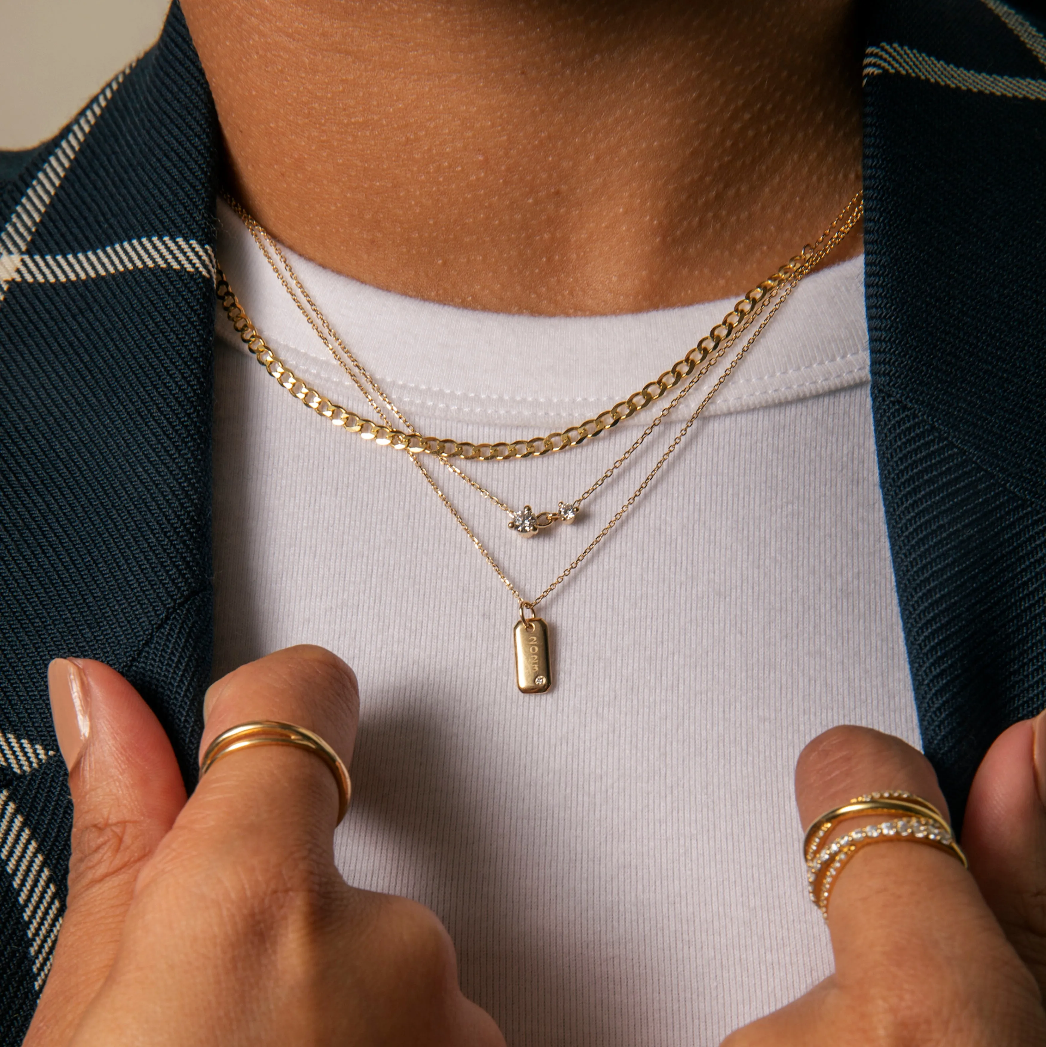 Delicate Curb Chain Accent Necklace sold by Sophie Ratner product image thumbnail 2