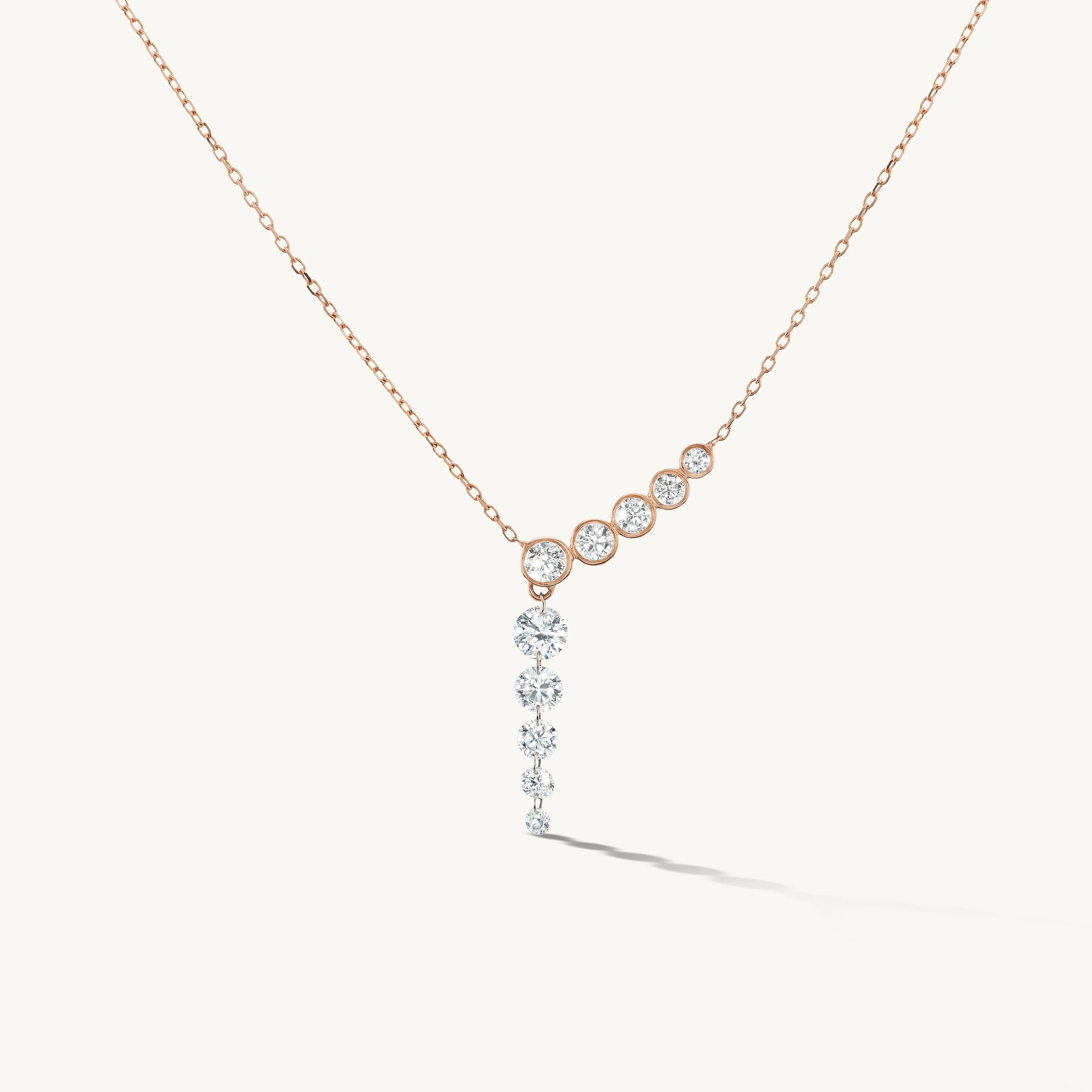 Five Diamond Line with Quintuple Pierced Diamond Necklace sold by Sophie Ratner product image thumbnail 5