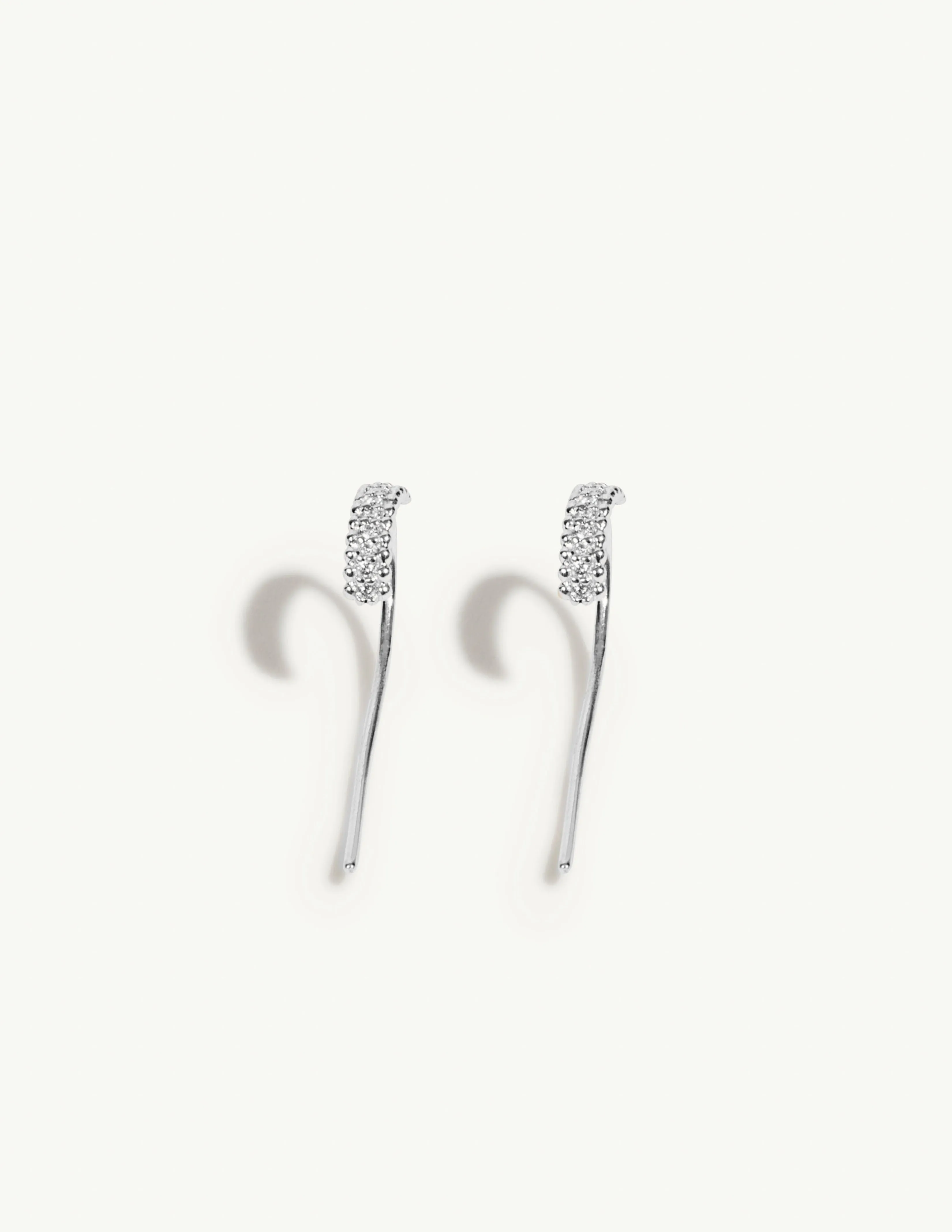 Elongated Diamond Huggies sold by Sophie Ratner product image thumbnail 5