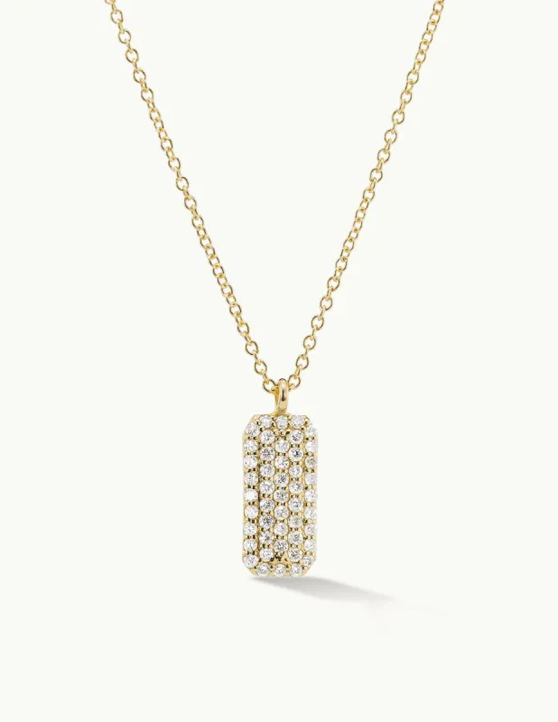 Vertical Diamond Studded Tag Necklace sold by Sophie Ratner