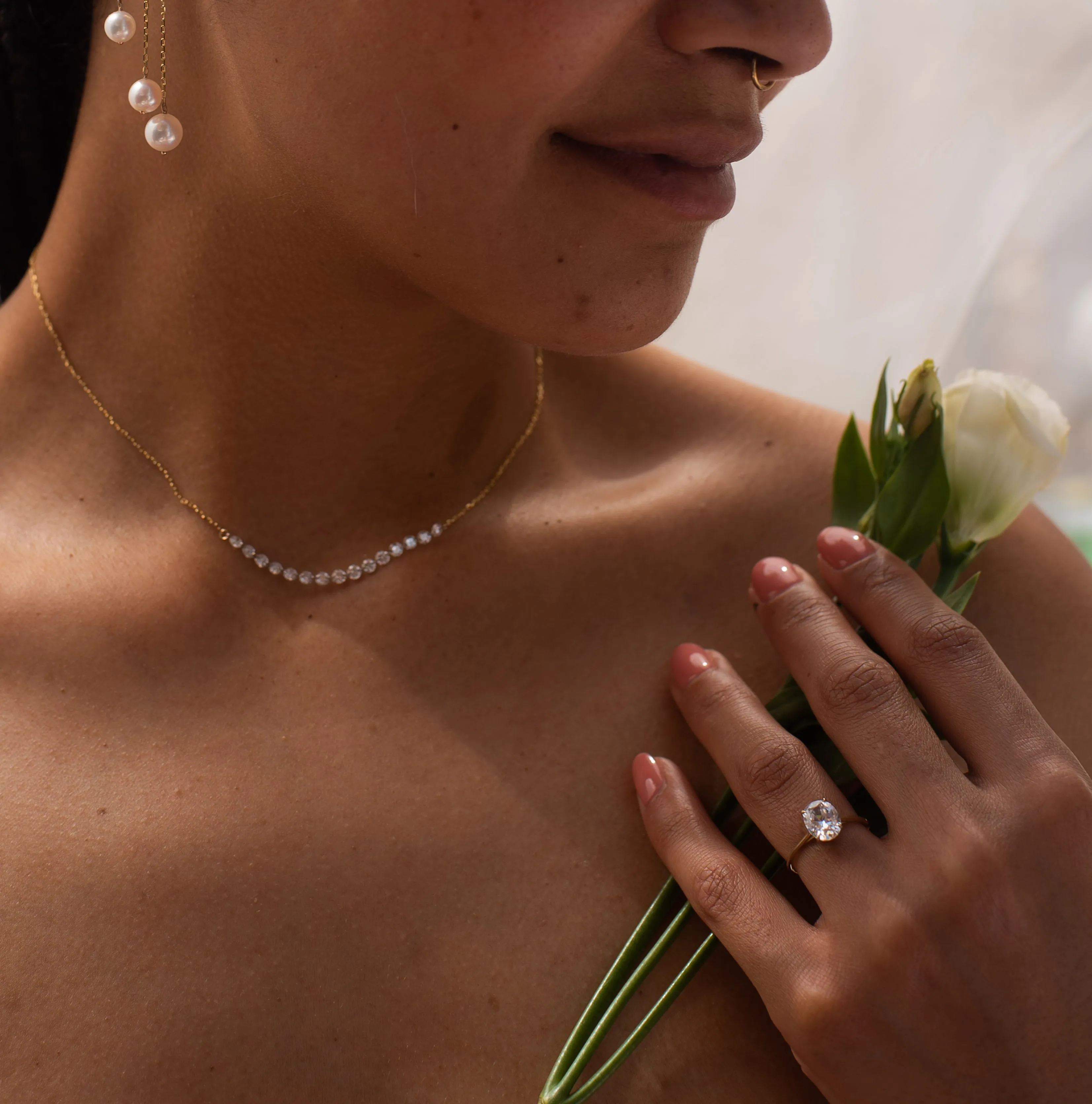 Floating Oval Engagement Try-On Ring sold by Sophie Ratner product image thumbnail 3