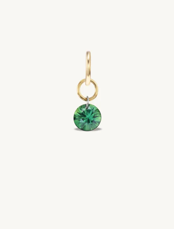 Small Round Pierced Green Sapphire Charm for Chains sold by Sophie Ratner