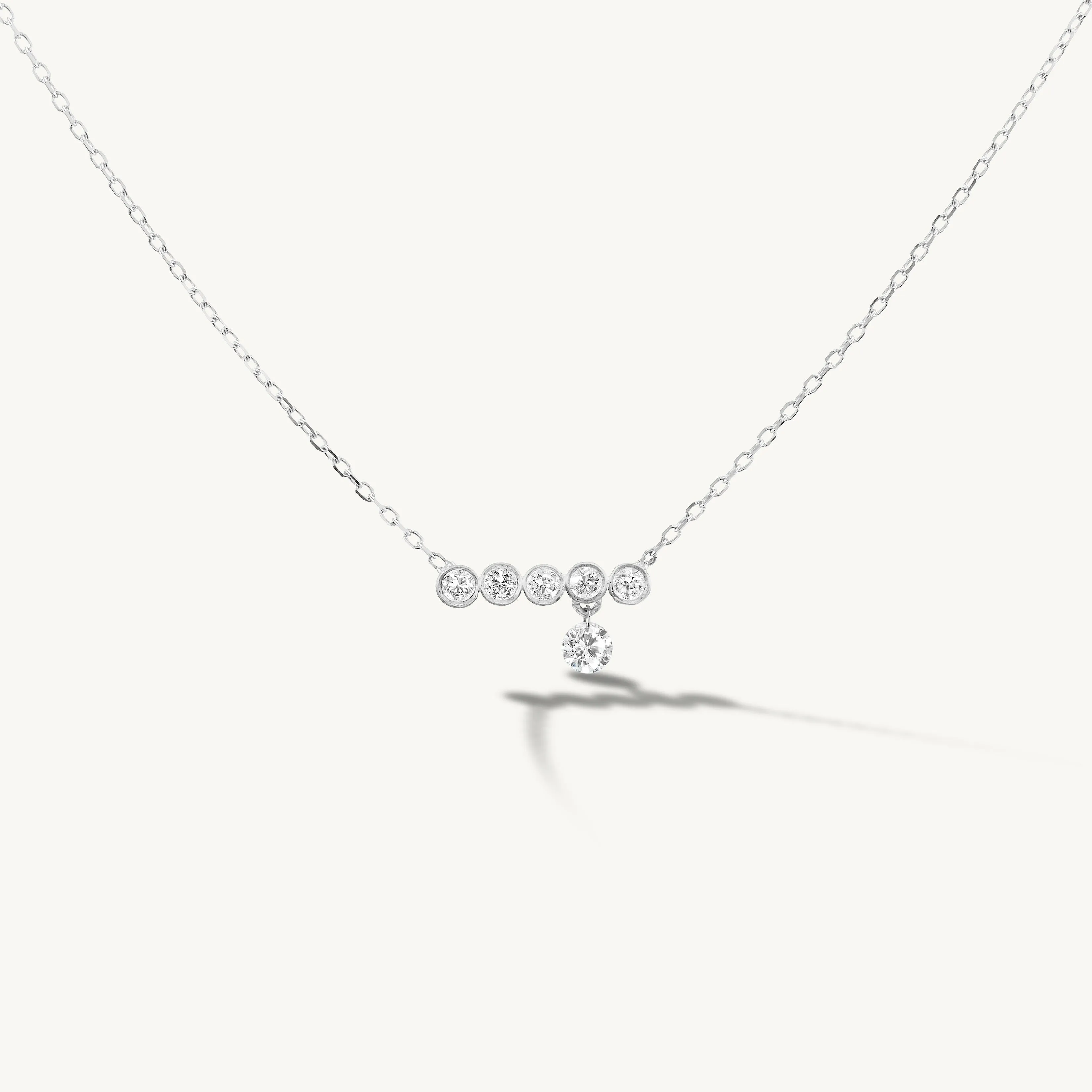 Five Diamond Line with Pierced Diamond Necklace sold by Sophie Ratner product image thumbnail 5
