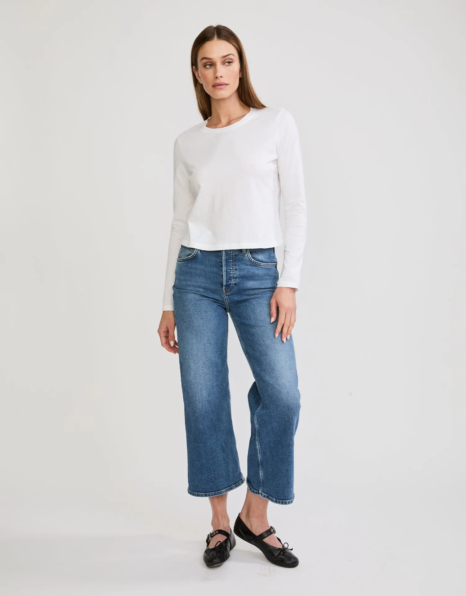 Austin Long Sleeve Tee - White sold by The Wheat Collection product image thumbnail 3