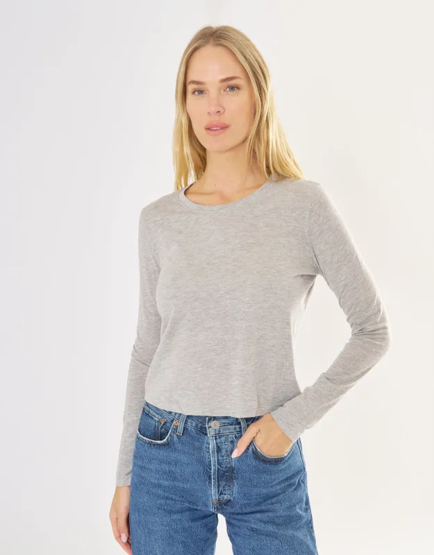 Austin Long Sleeve Tee - Heather Grey sold by The Wheat Collection