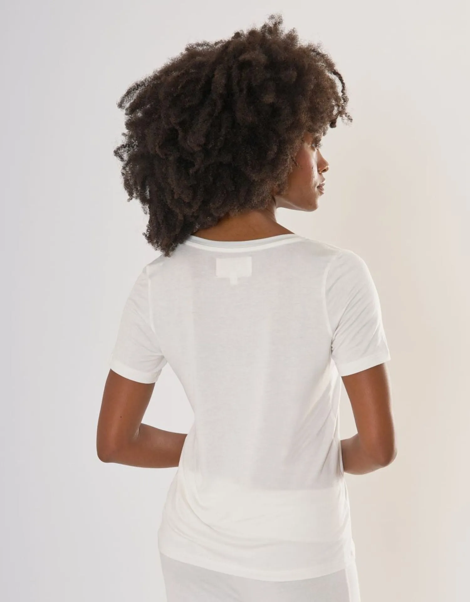 Boston Scoop Neck Tee - White sold by The Wheat Collection product image thumbnail 2