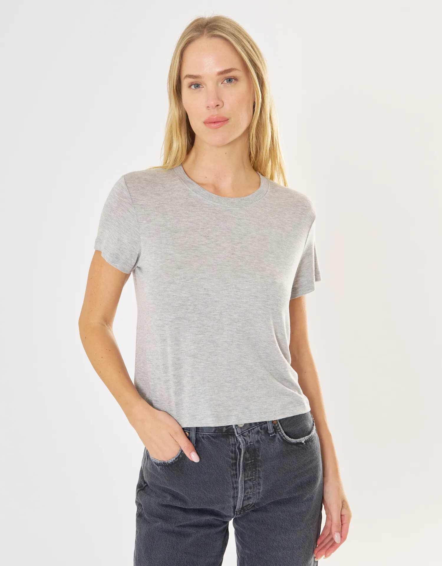 Brooklyn Tee - Heather Grey sold by The Wheat Collection