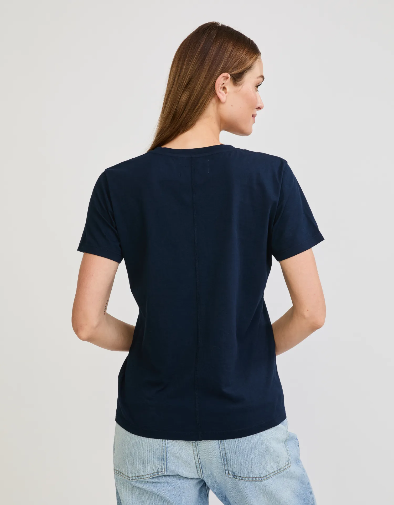 Charleston V Neck Tee - Navy sold by The Wheat Collection product image thumbnail 2
