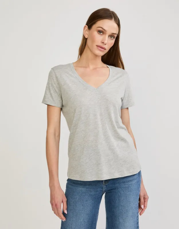 Charleston V Neck Tee - Heather Grey sold by The Wheat Collection