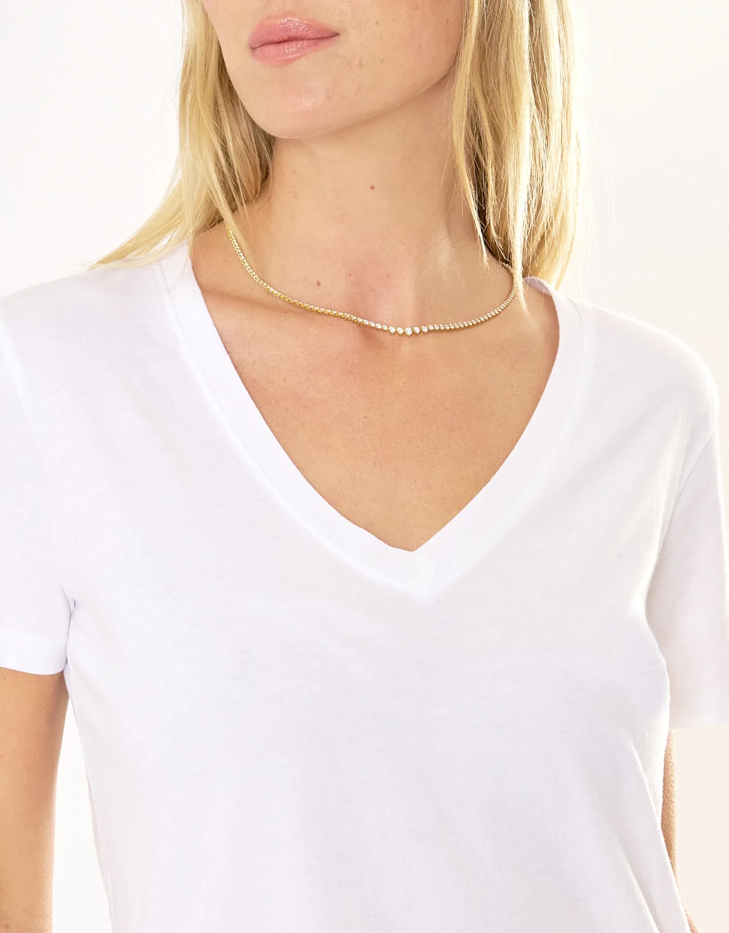 Charleston V Neck Tee - White sold by The Wheat Collection product image thumbnail 2