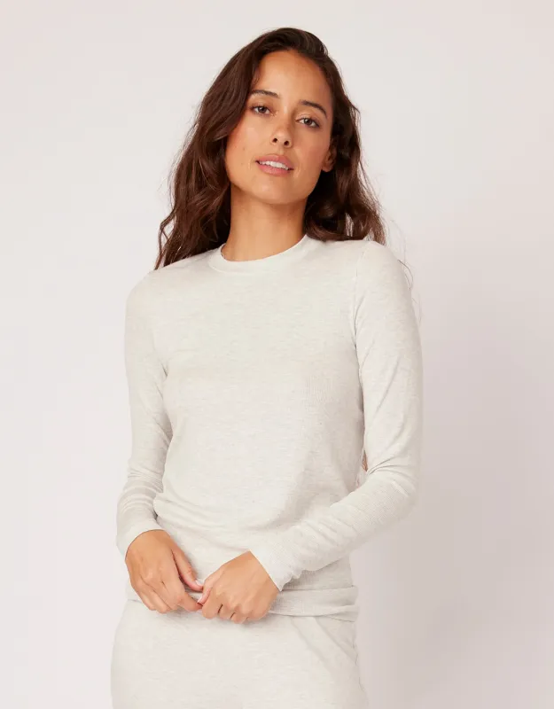 Chicago Ribbed Long Sleeve - Heather Ash sold by The Wheat Collection