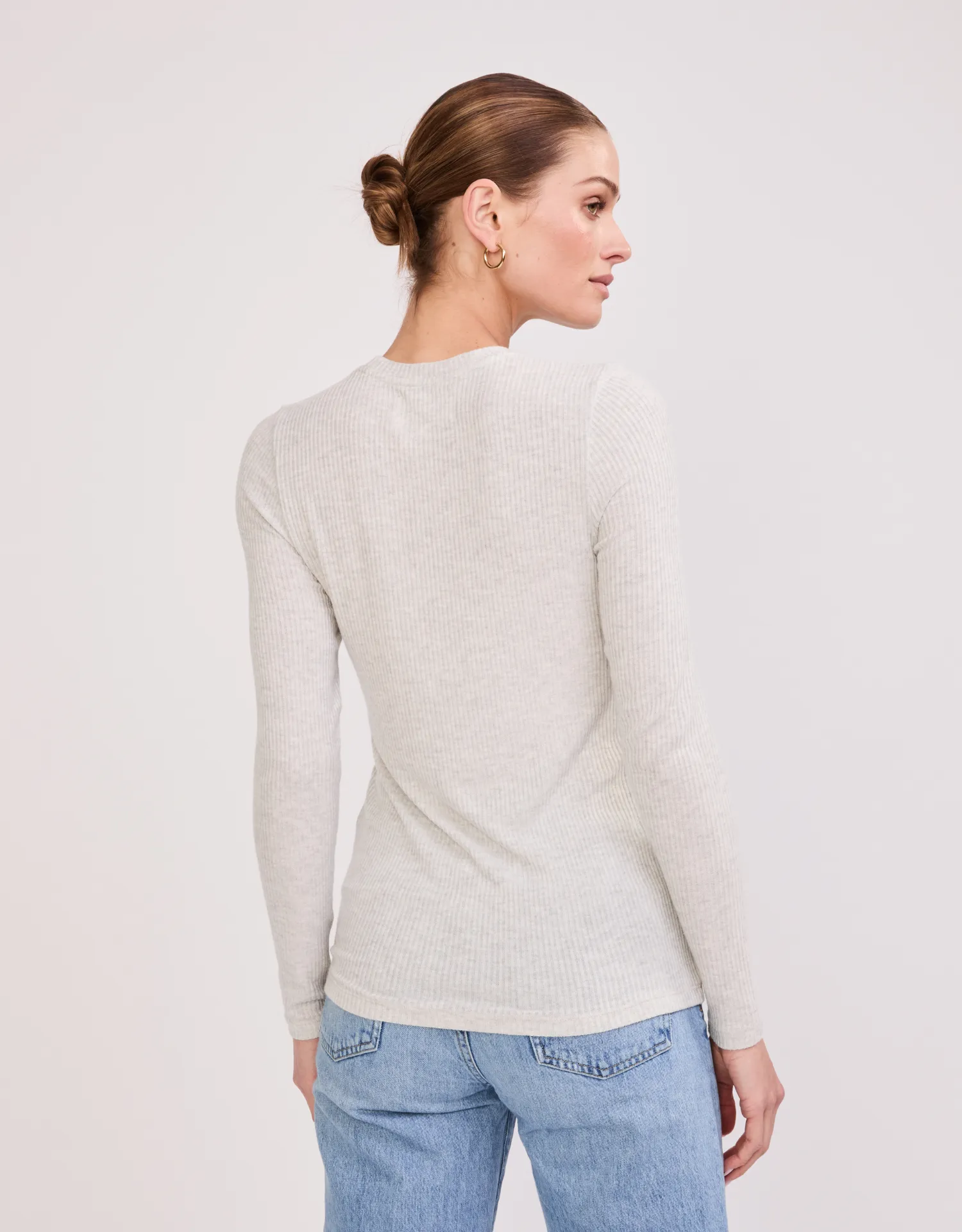 Helena Hatchi Rib Long Sleeve - Heather Ash sold by The Wheat Collection product image thumbnail 2