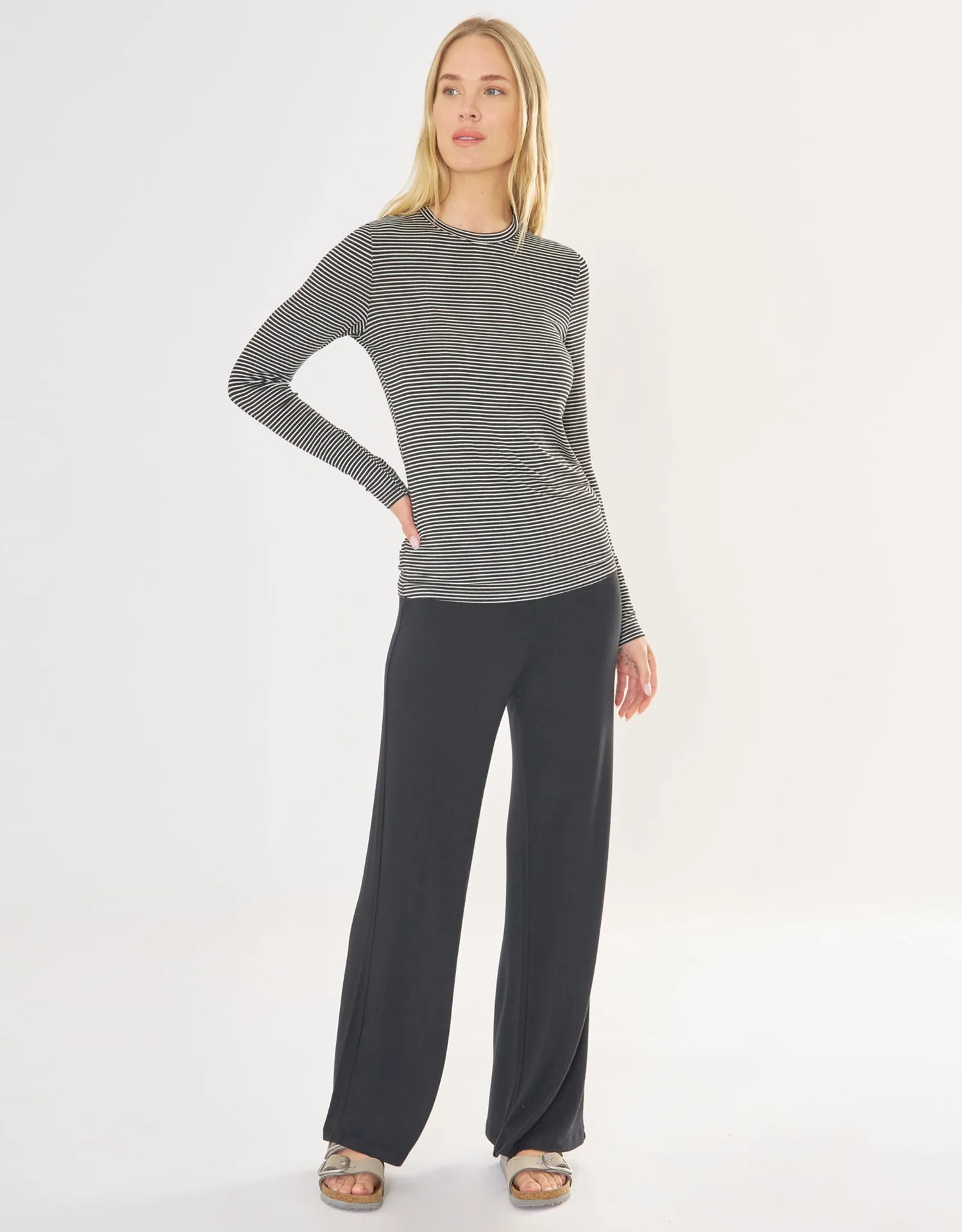 Chicago Long Sleeve - Black and White Stripe sold by The Wheat Collection product image thumbnail 3