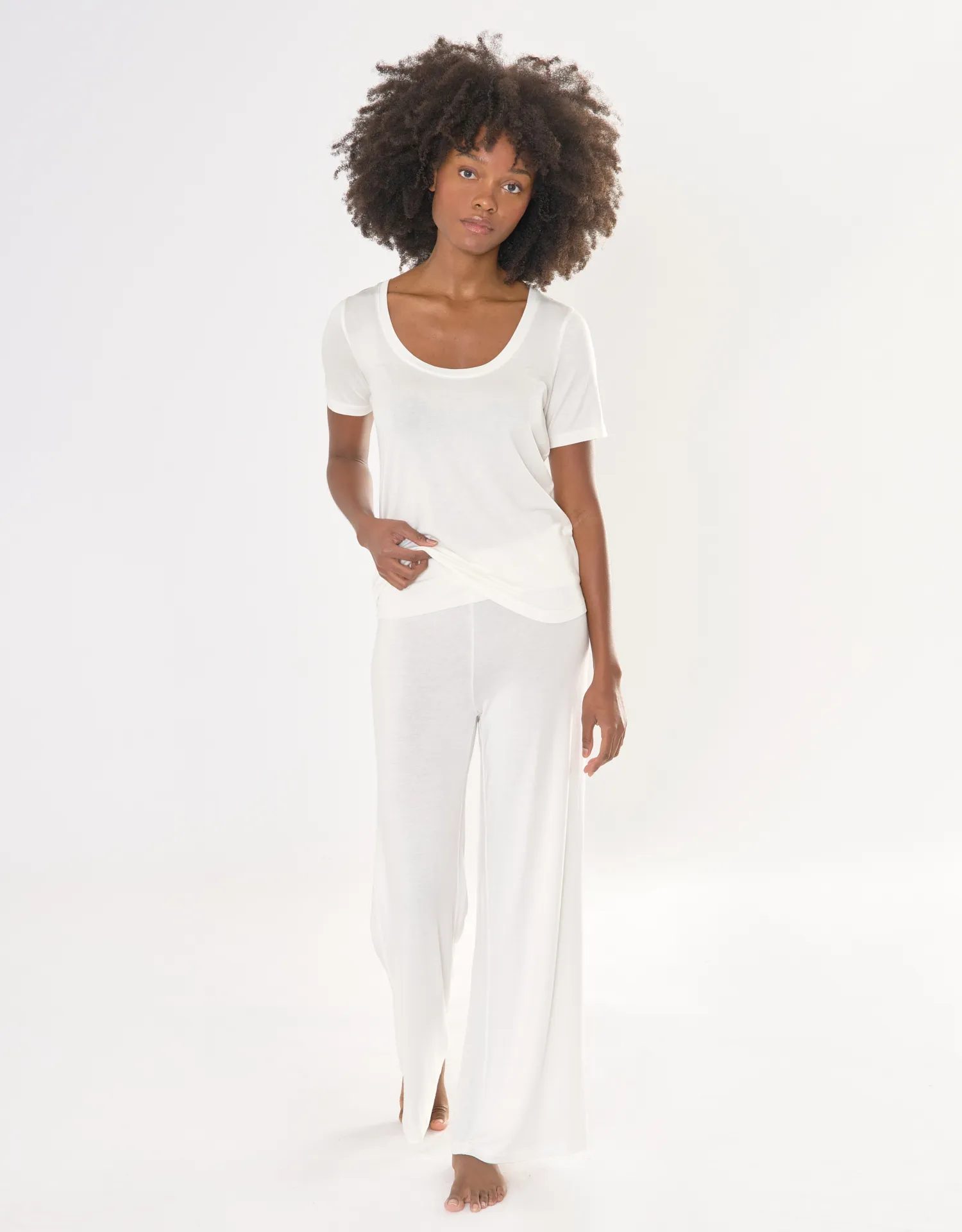 Jackson Lounge Pant - White sold by The Wheat Collection
