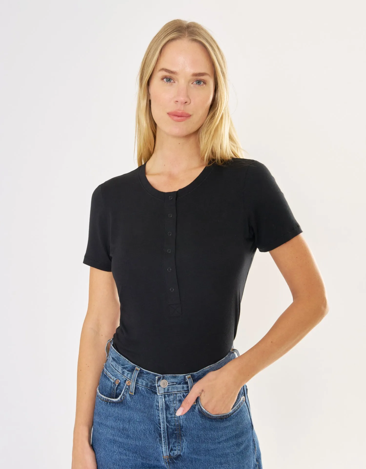 Monte Carlo Henley - Black sold by The Wheat Collection